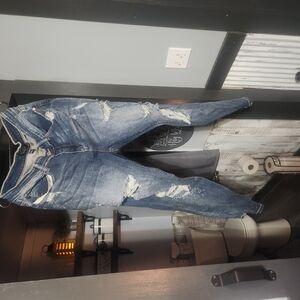 Women's  Blue Distressed Jeans